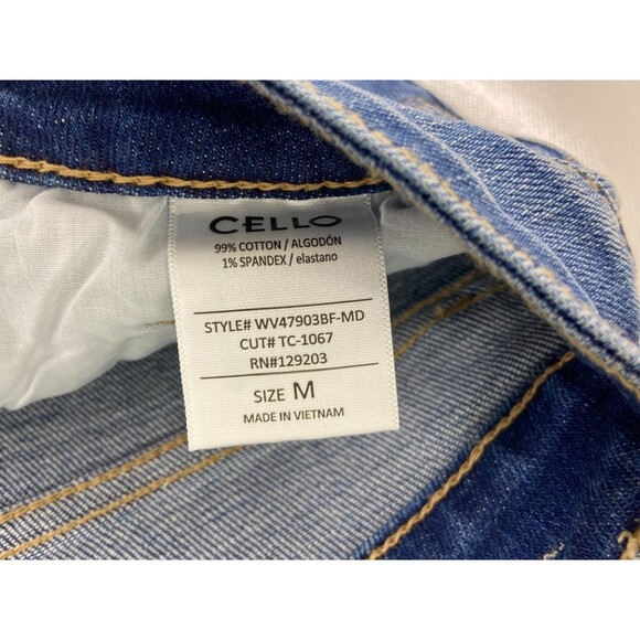 Cello Women Medium Denim Shorts Blue Distressed Boyfriend Cuff NWT - Picture 6 of 8